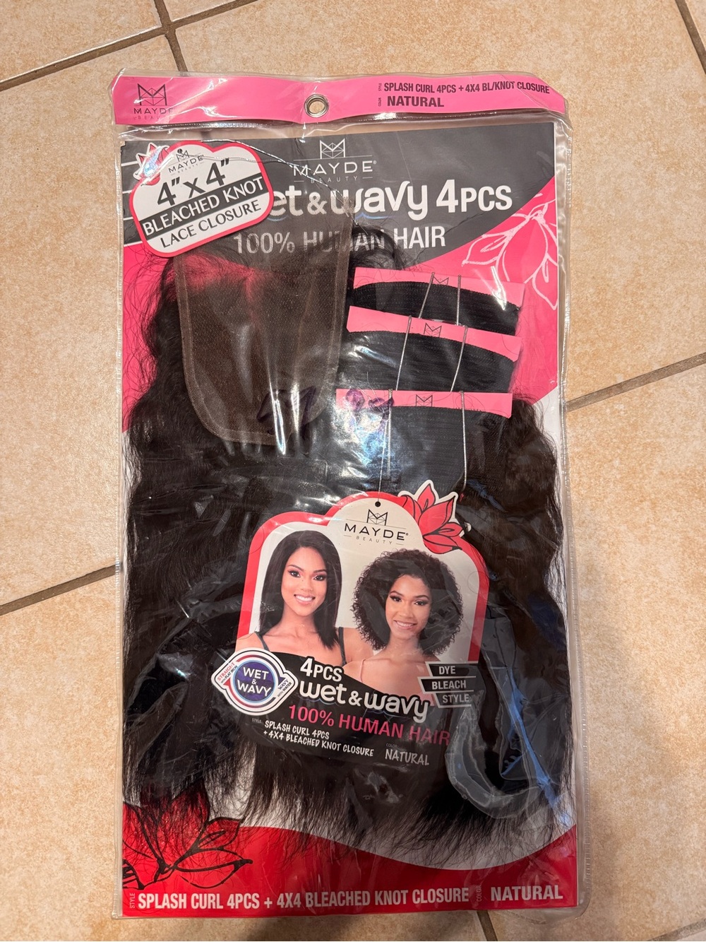 MAYDE BEAUTY Wet & Wavy 100% Human Hair 4pcs + 4x4 Lace Closure